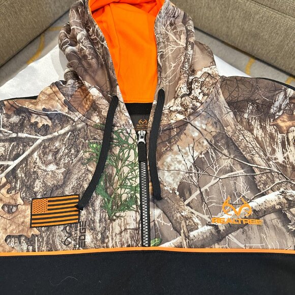 New Realtree Black w/Camo 1/4 Zip Pullover Fleece Hoodie Size M (NWOT) - Picture 8 of 12